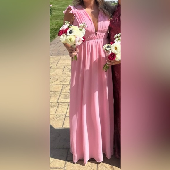 Revelry Cora Chiffon Maxi Dress in Rosette color Size 6 - Picture 4 of 4